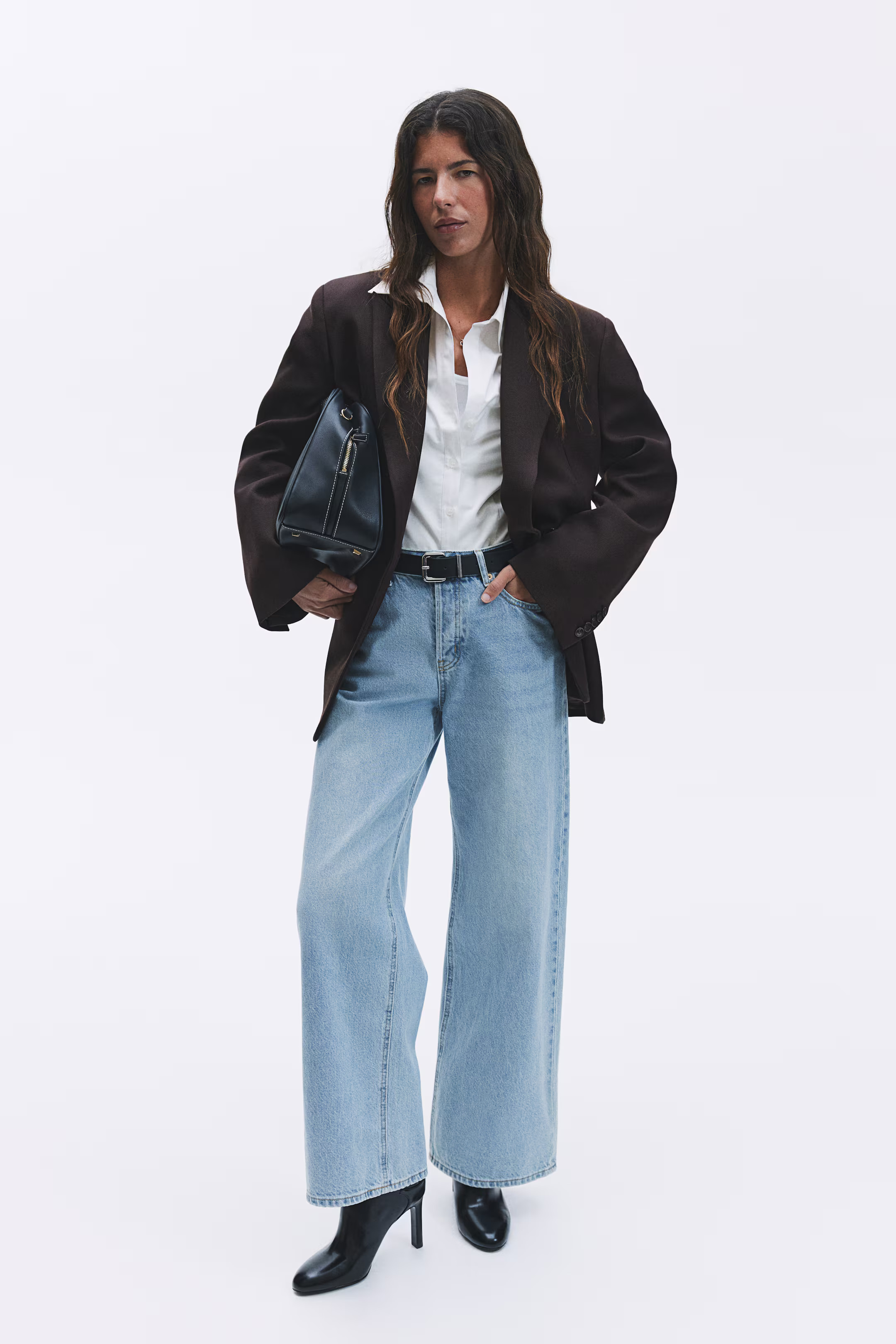 Stretchy Cotton Shirt - White - Ladies | H&M US | H&M (US + CA)
