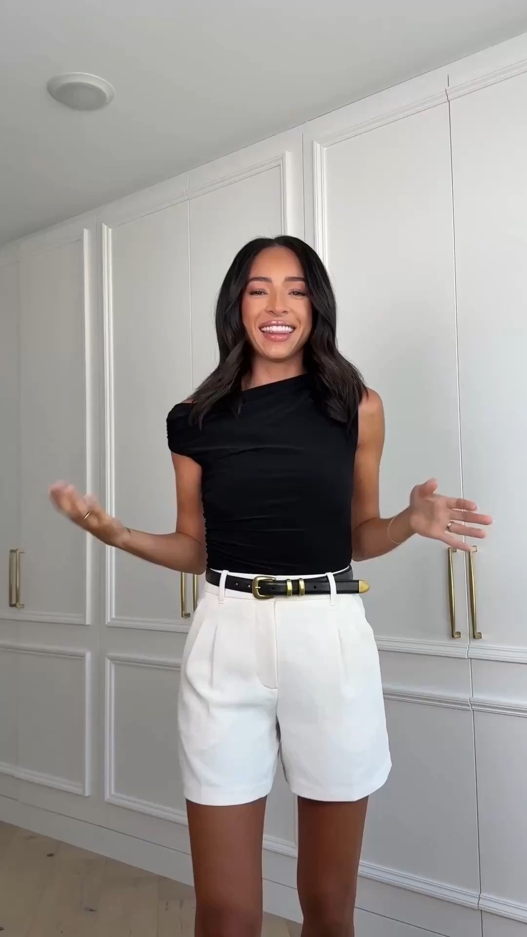 Aritzia SALE! Everything is 20-50% OFF for their summer sale! Wearing size XS black top and size 4 cream shorts (light birch) 

summer outfit, office outfit, work outfit, summer date night, date night outfit, dinner outfit, workwear, office outfit, white shorts

#LTKSaleAlert #LTKSeasonal #LTKWorkwear
