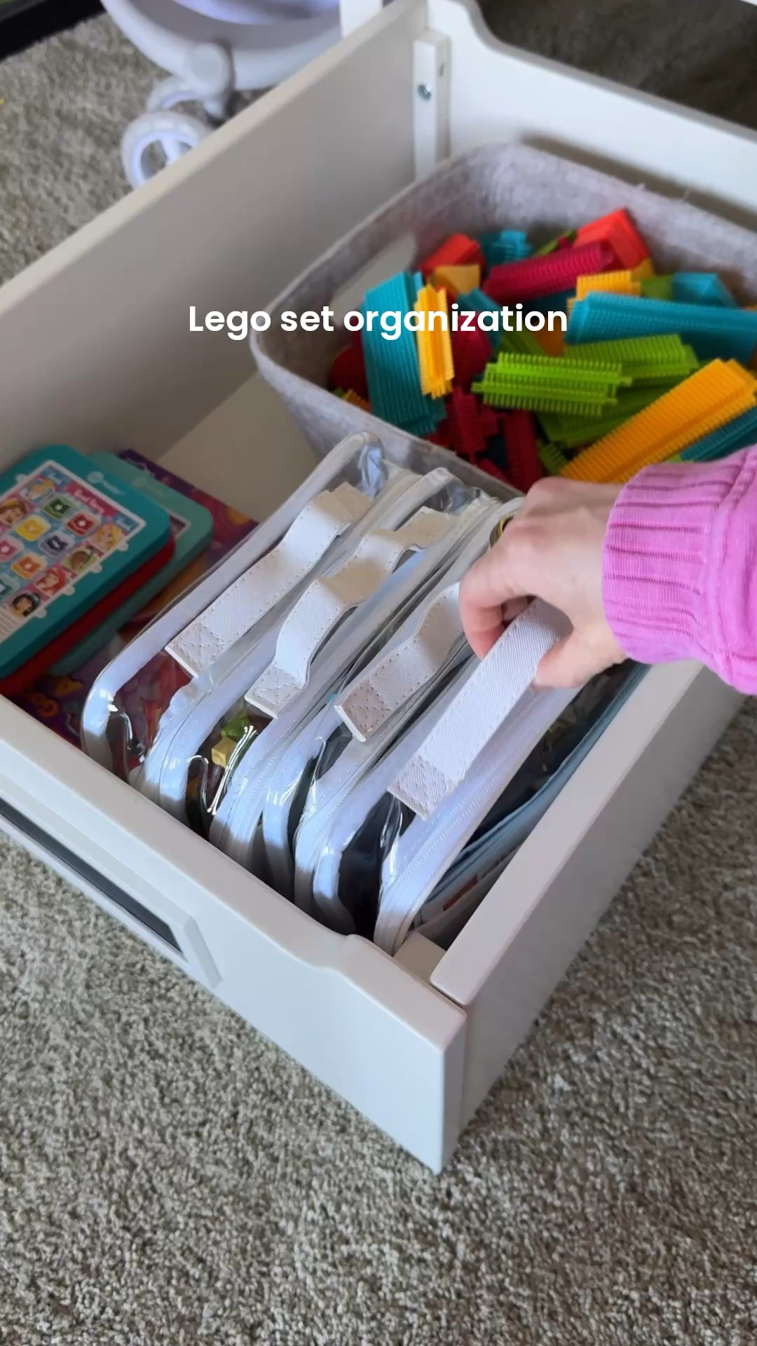 I wish I started storing our lego sets like this years ago! Comes in two different sizes and 3 colors. Best Lego organization find 👏

#LTKHome #LTKKids #LTKmomlife