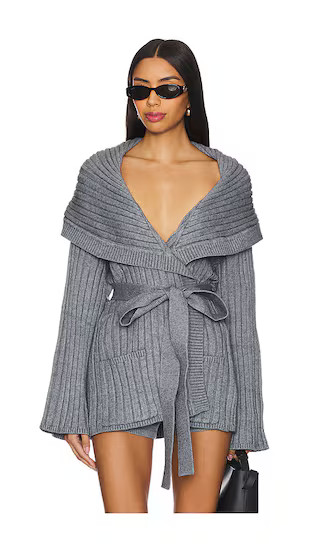 Tullia Slouchy Cardigan in Heather Grey | Revolve Clothing (Global)