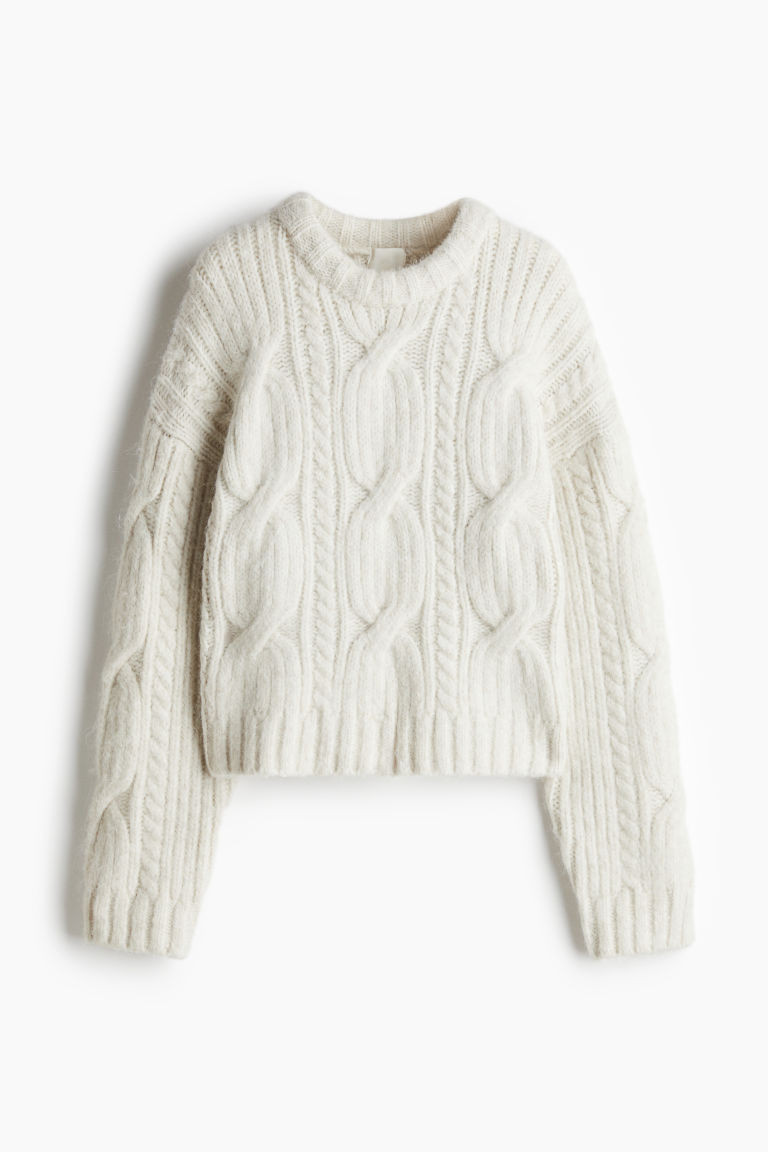 H & M - Cable-Knit Sweater - White | H&M (US + CA)