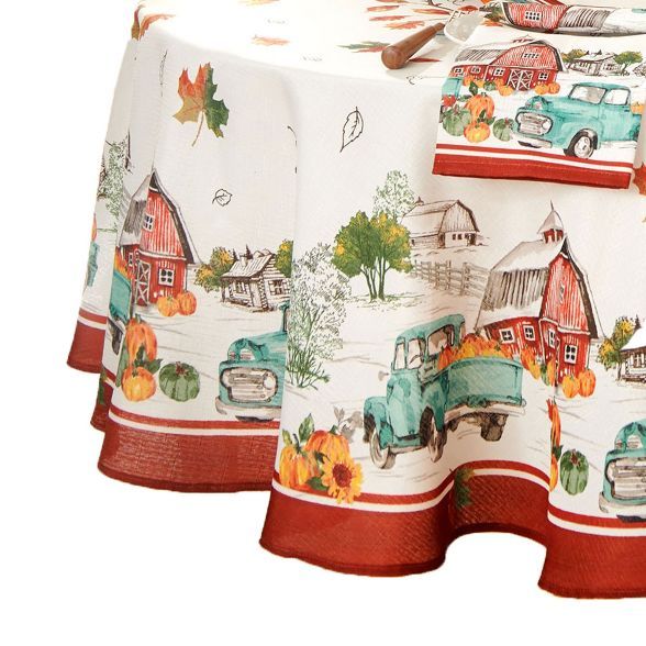 Farm Fresh Pumpkin Truck Fall Tablecloth - Elrene Home Fashions | Target