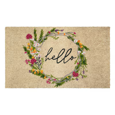 Callowaymills 1-1/2-ft x 2-1/2-ft Cottage Floral Wreath Coir Rectangular Indoor or outdoor Decora... | Lowe's
