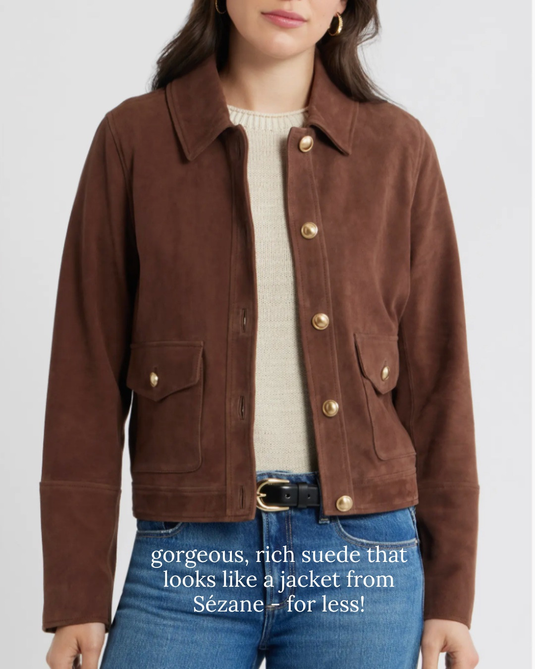 It’s giving Sézane - and now on sale for under $200!!

Fall jacket, suede jackets, fall fashion

#LTKOver40 #LTKSaleAlert #LTKSeasonal