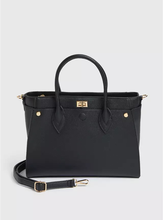 Buy Black Faux Leather Tote Bag One Size | Bags | Tu | Tu Clothing