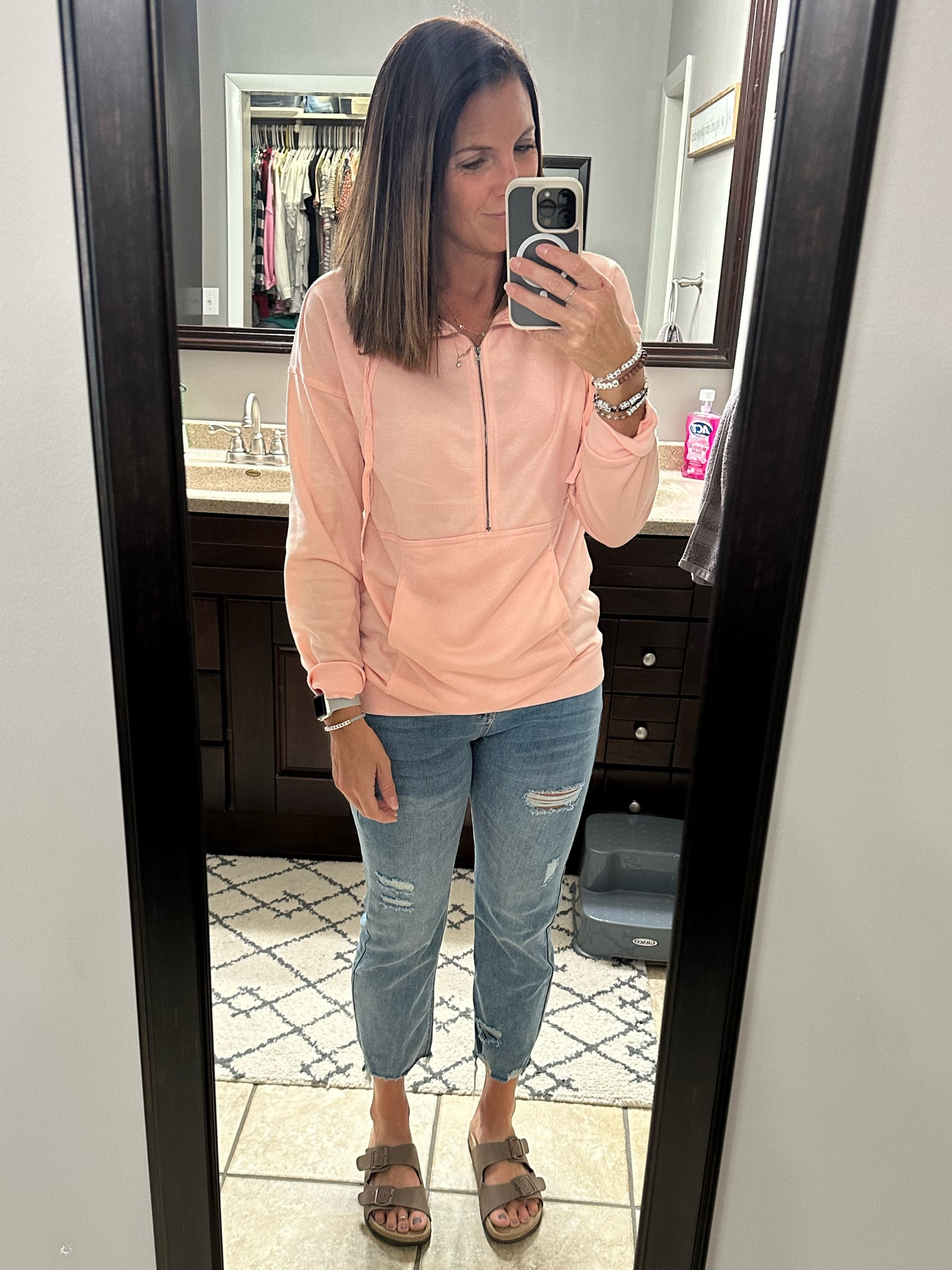 Casual and Comfy
True to size on Sweatshirt
Jeans I’m wearing 27 (normally size 2/3/4)
Bracelets - Code:mommatracy 15% off

#shein #amazon

#LTKfindsunder50