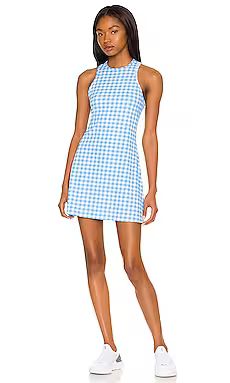Eleven by Venus Williams Skater Rib Dress in Bonnie Blue Gingham from Revolve.com | Revolve Clothing (Global)