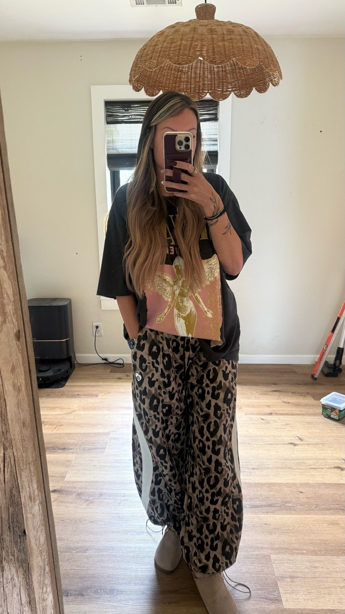 We are remodeling my bedroom so my mirror is in my old playroom (which is also getting a makeover) — but I wanted to share my new sweats. Absolutely love them!! So cute and you can cinch the bottoms in. This graphic tee is from @Walmart for $12!! It’s soft and perfect!! I am wearing size XL in the shirt for an oversized fit and a M in the sweats. I’m 5’7” 150 pounds!

#LTKHome #LTKootd #LTKMidsize