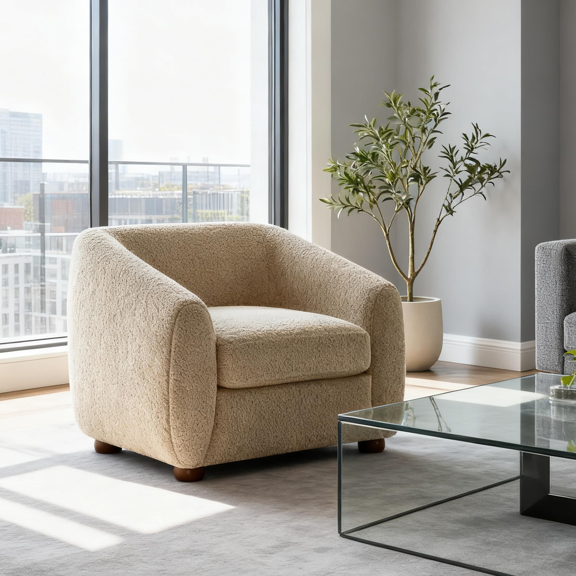 VANOMi Living Room Chairs, Comfy Accent Chair with Cushion for Reading, Cozy Lounge Chair for Bed... | Amazon (US)