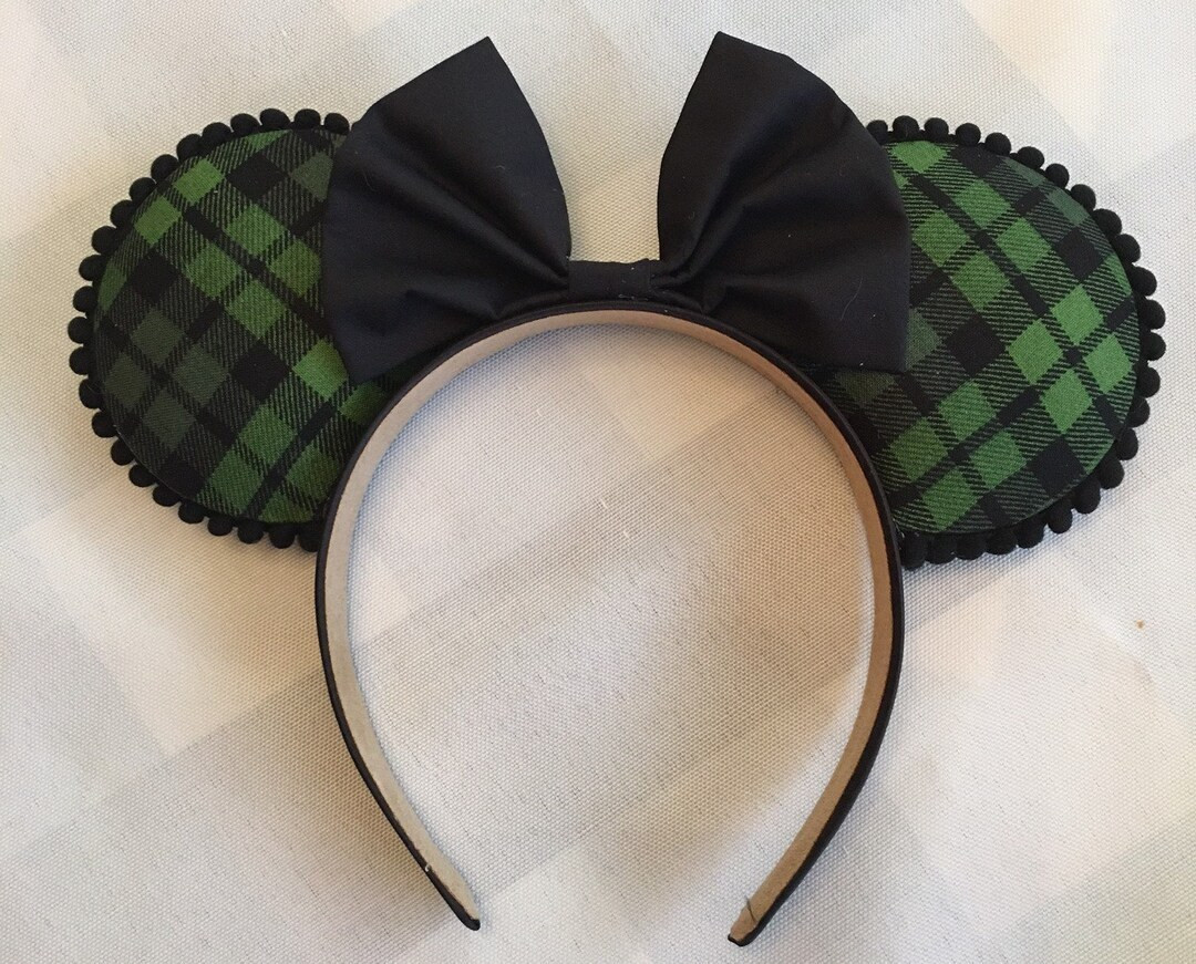 Plaid Green Mouse Ears - Etsy | Etsy (US)
