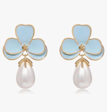 Blue floral & pearl statement earrings 

#LTKfindsunder50 #LTKGiftGuide #LTKfindsunder100