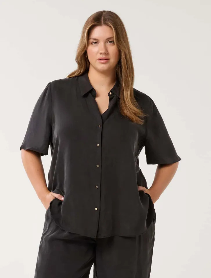 Betsy Curve Cupro Shirt | Forever New (AU)