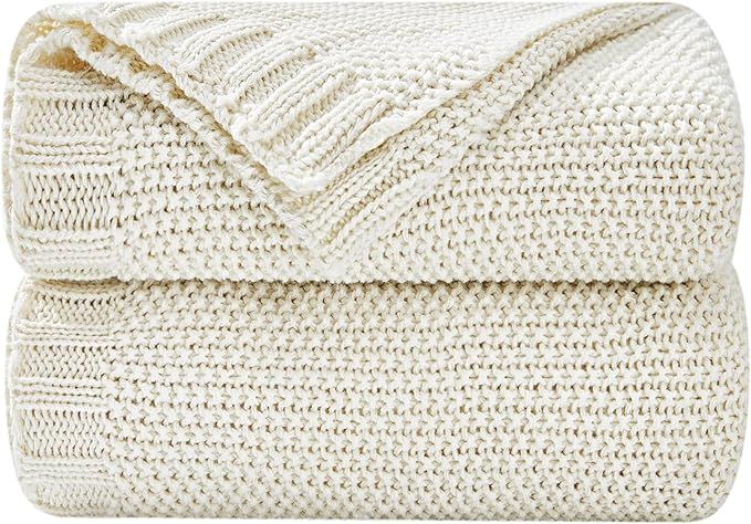 Touchat Knitted Blanket for Couch, Sofa and Bed, Chunky Cable Knit Blanket Throw, Decorative Cozy... | Amazon (US)