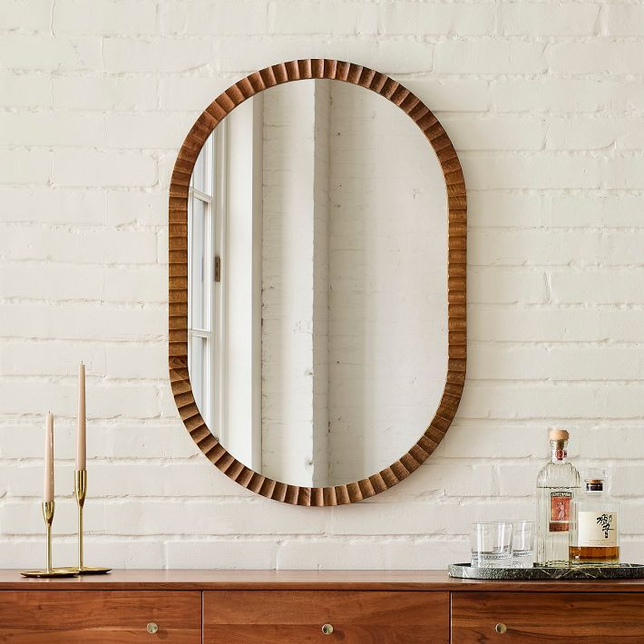 Frida Fluted Wood Wall Mirror | West Elm (US)