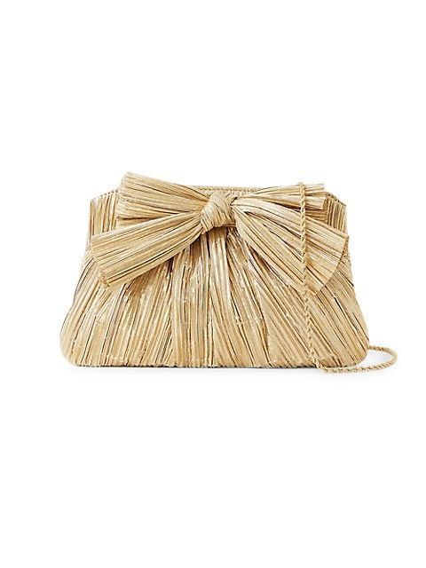 Rayne Knotted Lamé Satin Clutch | Saks Fifth Avenue