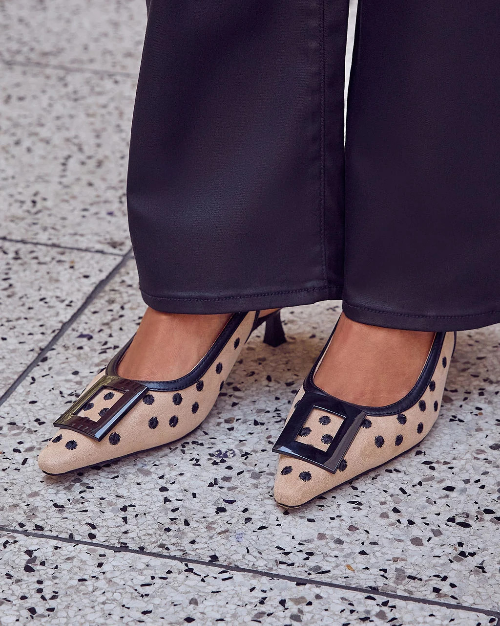 Paris Calling Polka Dot Slingback Kitten Heel | VICI