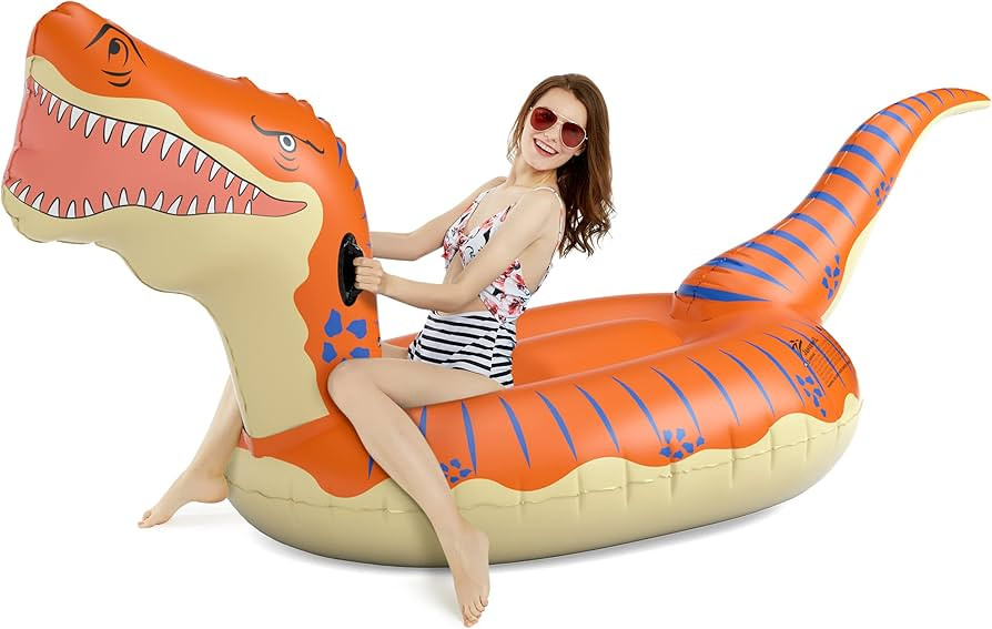 Jasonwell Inflatable Dinosaur Pool Float for Boys Girls Adults 124'' Giant T-Rex Floatie Summer B... | Amazon (US)
