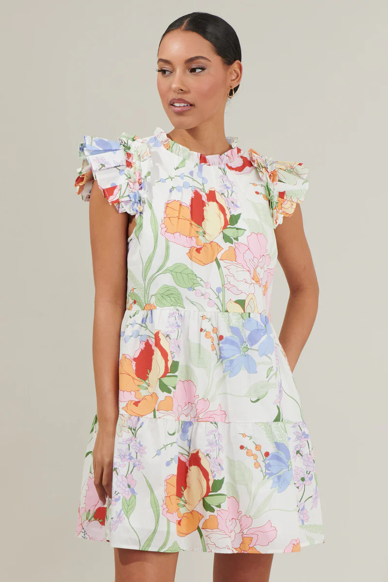 Juliet Floral Garden Lauren Shift Mini Dress | Sugarlips