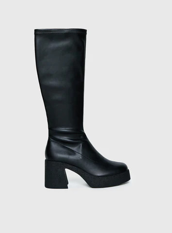Westcott Knee High Boots Black | Princess Polly US