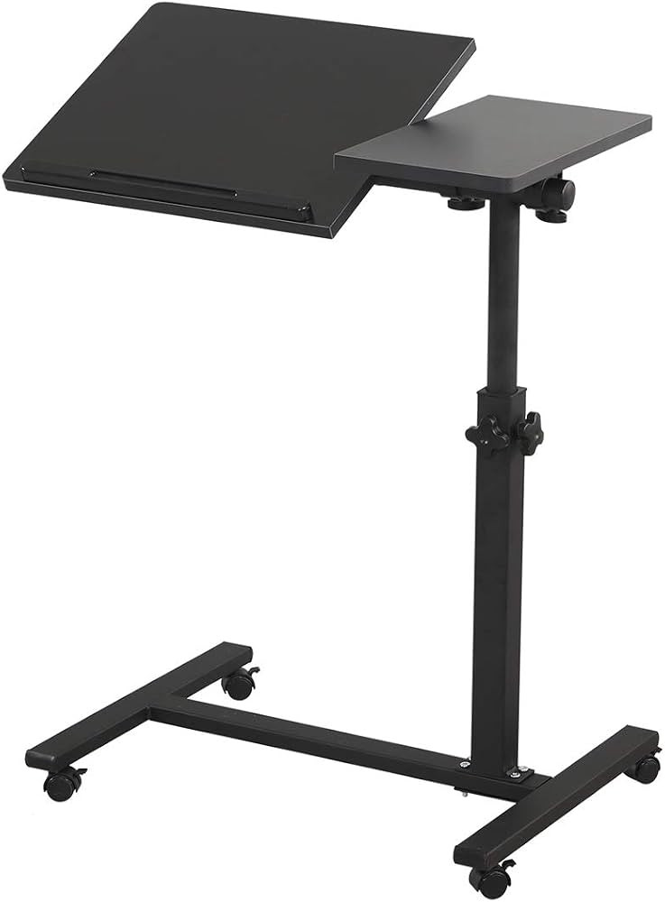 TigerDad Overbed Bedside Desk Mobile Rolling Laptop Stand Tilting Overbed Table with Wheels Heigh... | Amazon (US)