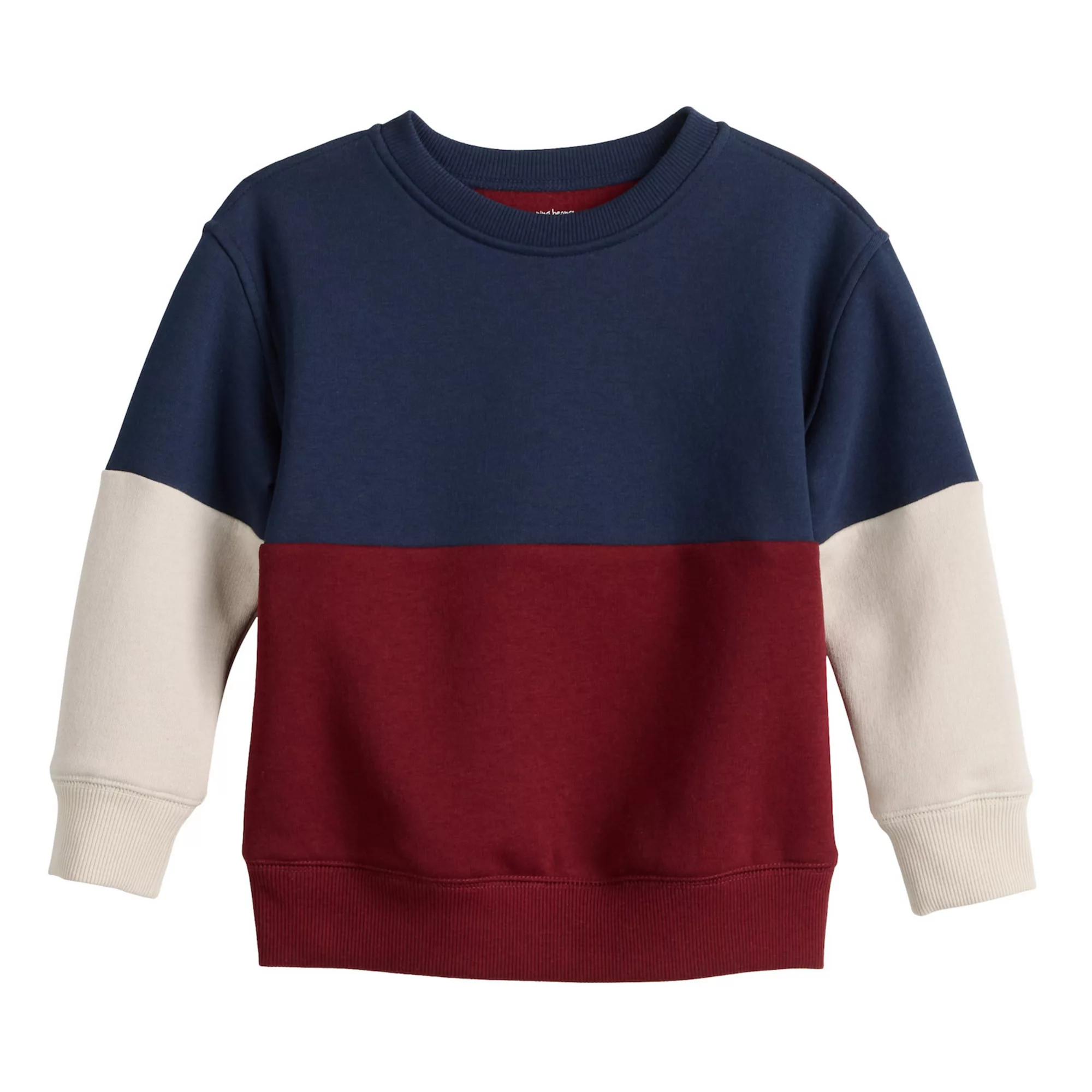 Baby & Toddler Boy Jumping Beans® Colorblock Fleece Crew Pullover | Kohl's