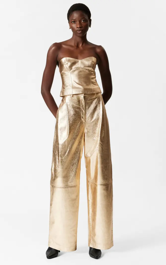 & Other Stories Metallic Leather Pants | Nordstromrack | Nordstrom Rack