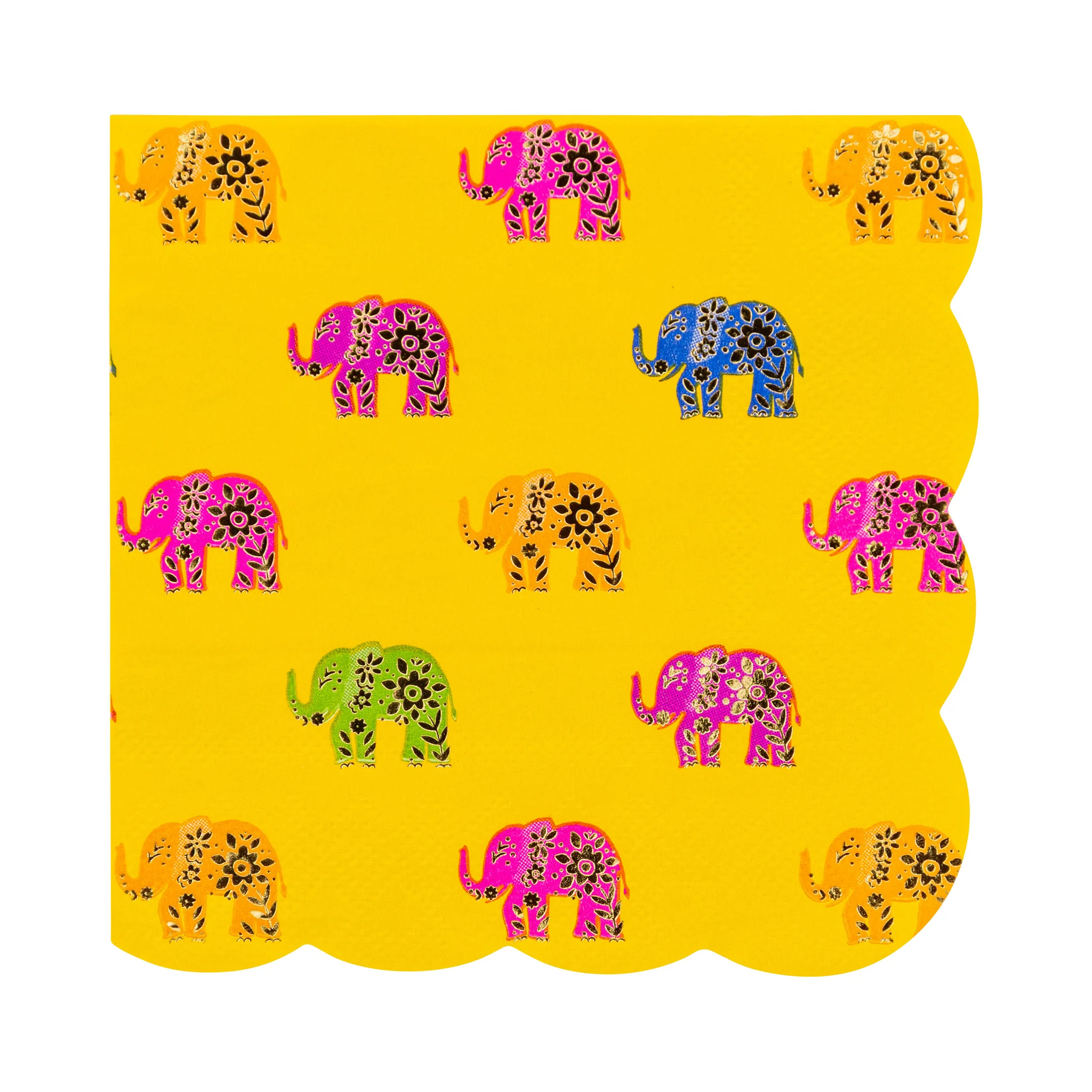 Foiled Elephant Pattern Cocktail Napkin | My Mind's Eye