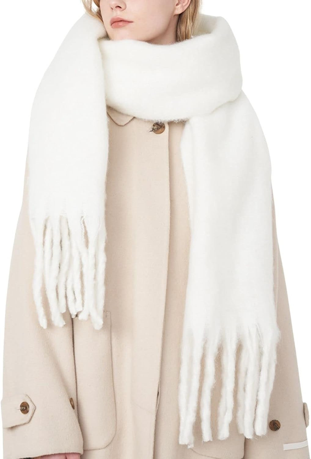 SUNDSGT Big Scarf Coloured Oversized Tassel Soft Fall Winter Thick Scarf Warm Shawl Women | Amazon (US)