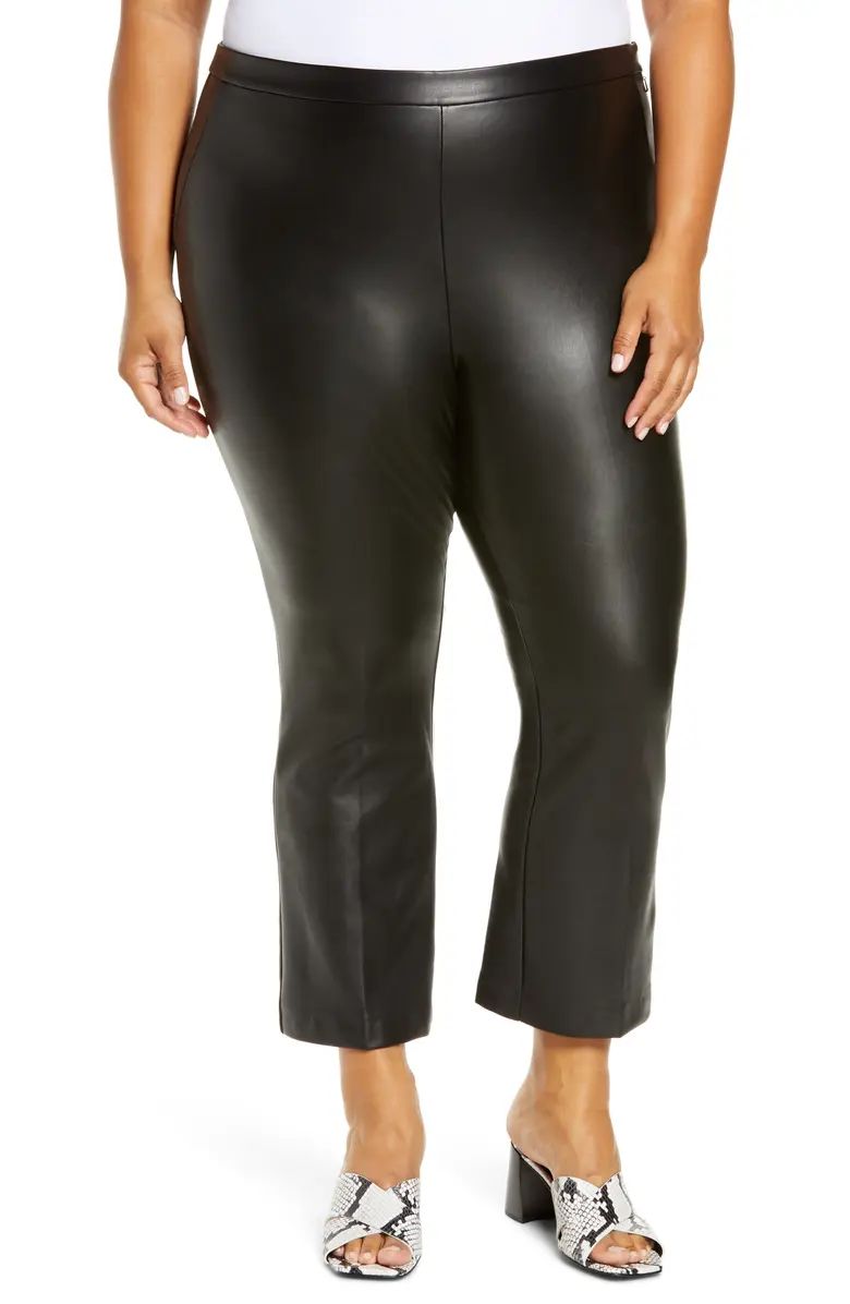 Halogen® Crop Straight Leg Faux Leather Pants (Plus Size) | Nordstrom | Nordstrom