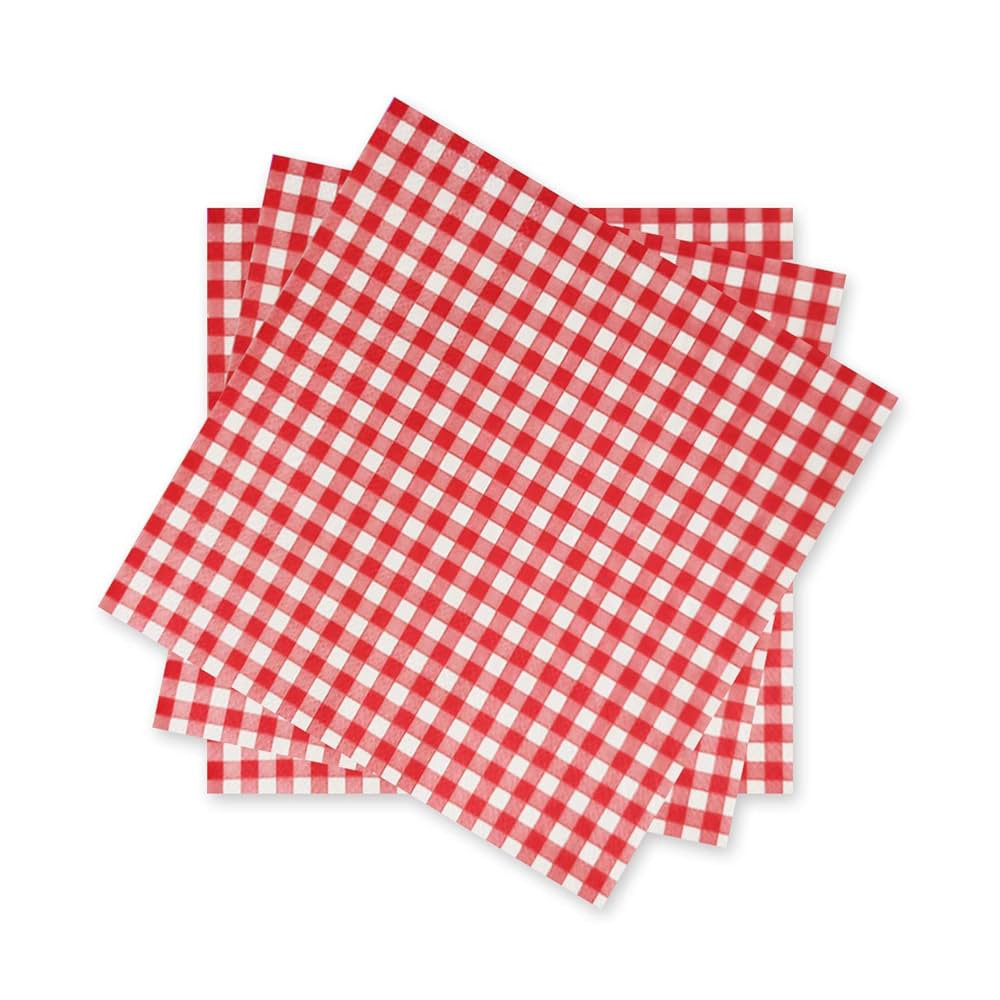 Gatherfun Disposable Red and White Gingham Paper Napkins (Pack of 50) | Amazon (US)