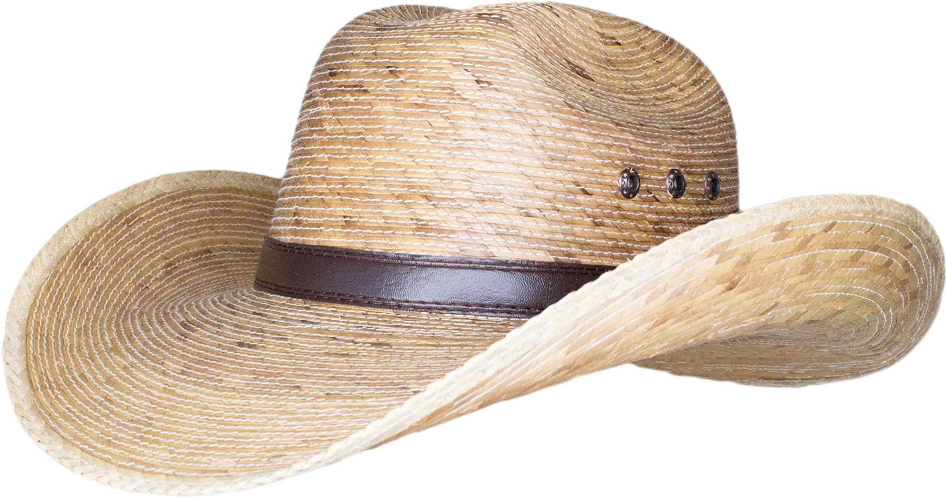 Large Mexican Palm Leaf Cowboy Hat Sombreros Vaqueros de Palma de Hombre, Flex Fit | Amazon (US)