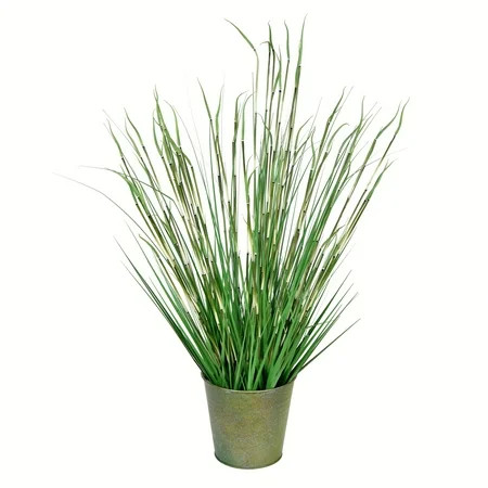 Vickerman Everyday 41 Artificial Green Grass With Iron Pot - Faux Grass Plant Decor - Home Or Office | Walmart (US)