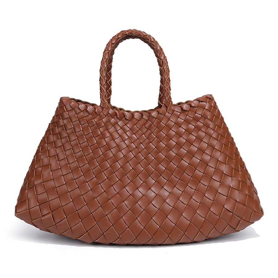 Rejolly Basket Bag for Women Woven Leather Top Handle Tote Handbag Summer Vacation Chic Beach Pur... | Amazon (US)