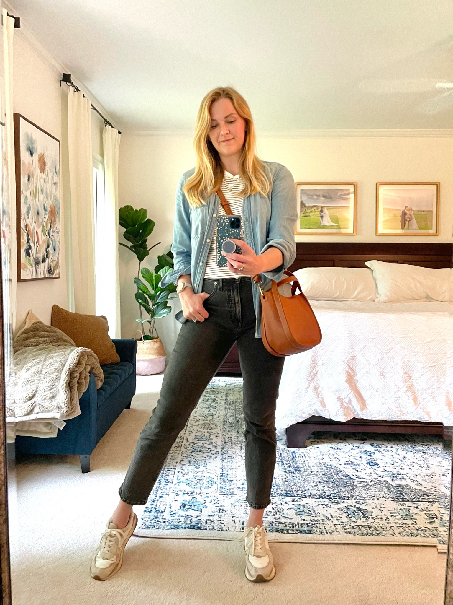 Spring weekend outfit of the day — Memorial Day weekend isn’t feeling like summer but the sales are hot ;)

My favorite crossbody bag is 30% off rn - perfect for mom life on the weekends

Brown & white striped tee is slightly cropped. Great fit in my normal size & 50% off!
Neutral white sneakers are also on sale. Got my normal sneaker size and they are a perfect fit. very comfy

Wearing my normal size in everything 

#LTKsalealert #LTKitbag #LTKSeasonal