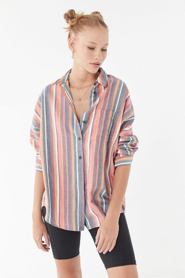 UO Striped Twill Button-Down Shirt | Urban Outfitters (US and RoW)