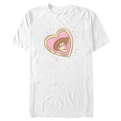 Mens Toy Story Woody Heart Locket T Shirt - White - 4X Large | Target