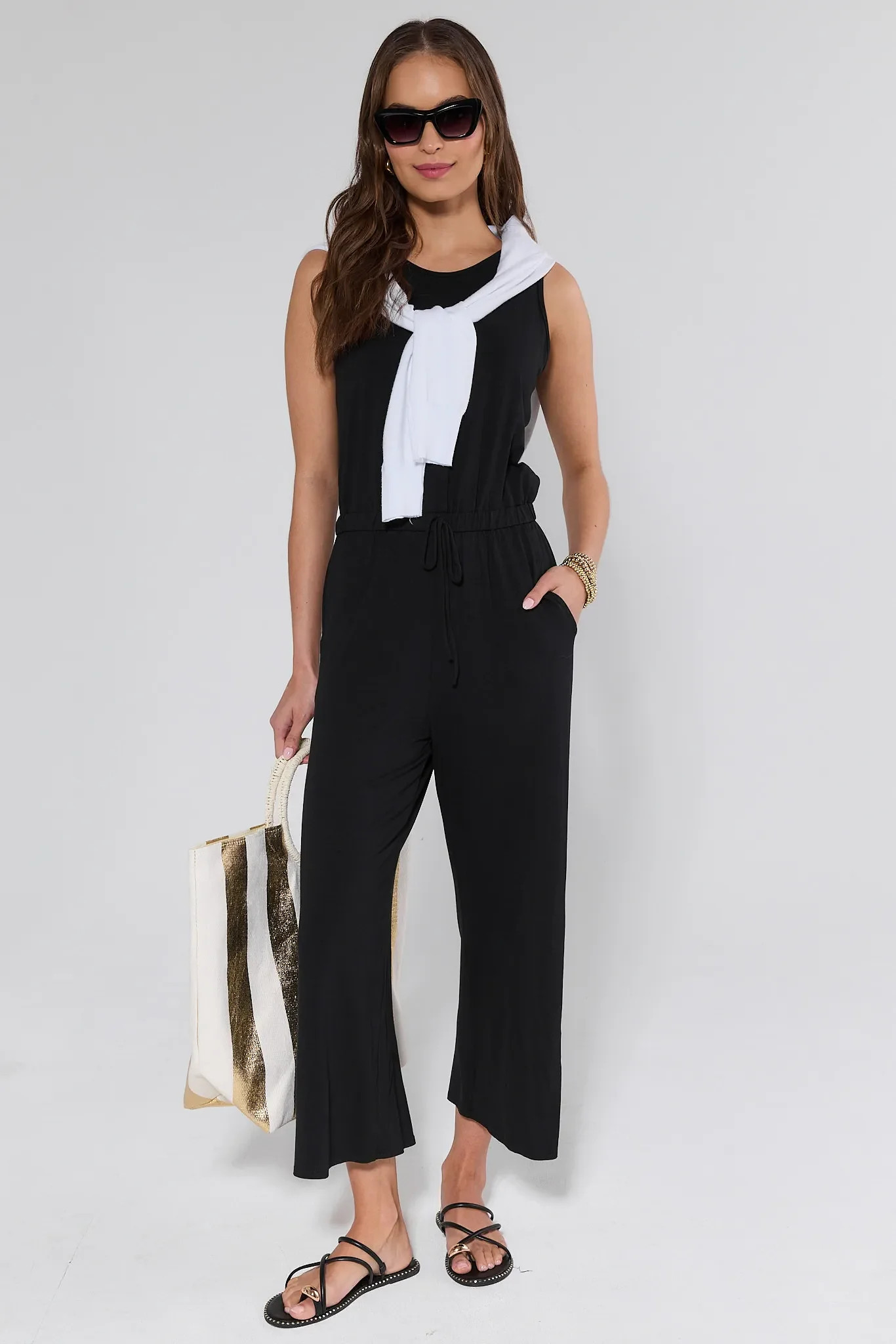 Heidi Black Wide Leg Jumpsuit | Avara