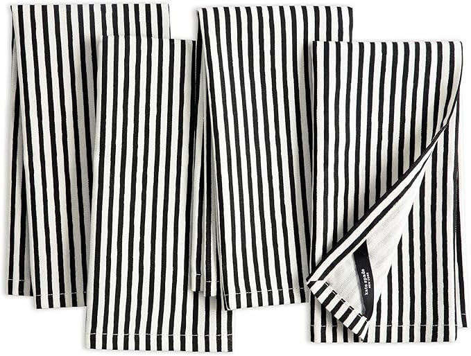 kate spade new york Hand Painted Shirting Stripe Cloth Napkins 4-Pack Set, 100% Cotton, Machine W... | Amazon (US)