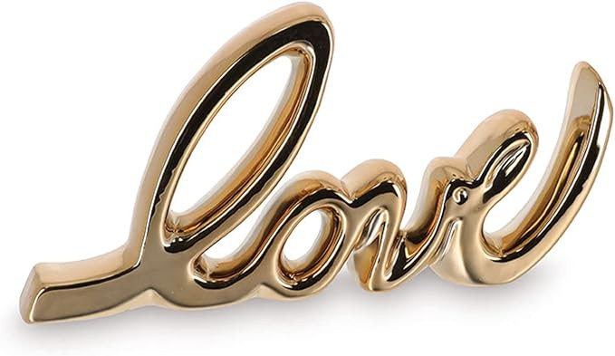 One Holiday Way 10-Inch Valentine’s Day Modern Metallic Gold “Love” Letter Block Sign – D... | Amazon (US)