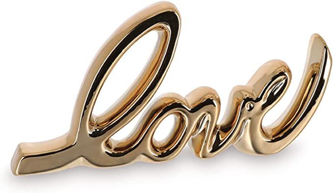 One Holiday Way 10-Inch Valentine’s Day Modern Metallic Gold “Love” Letter Block Sign – D... | Amazon (US)