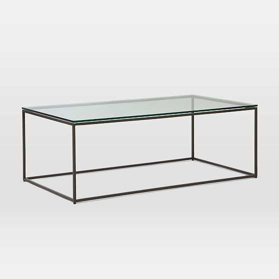 Streamline Coffee Table, Glass, Antique Bronze | West Elm (US)