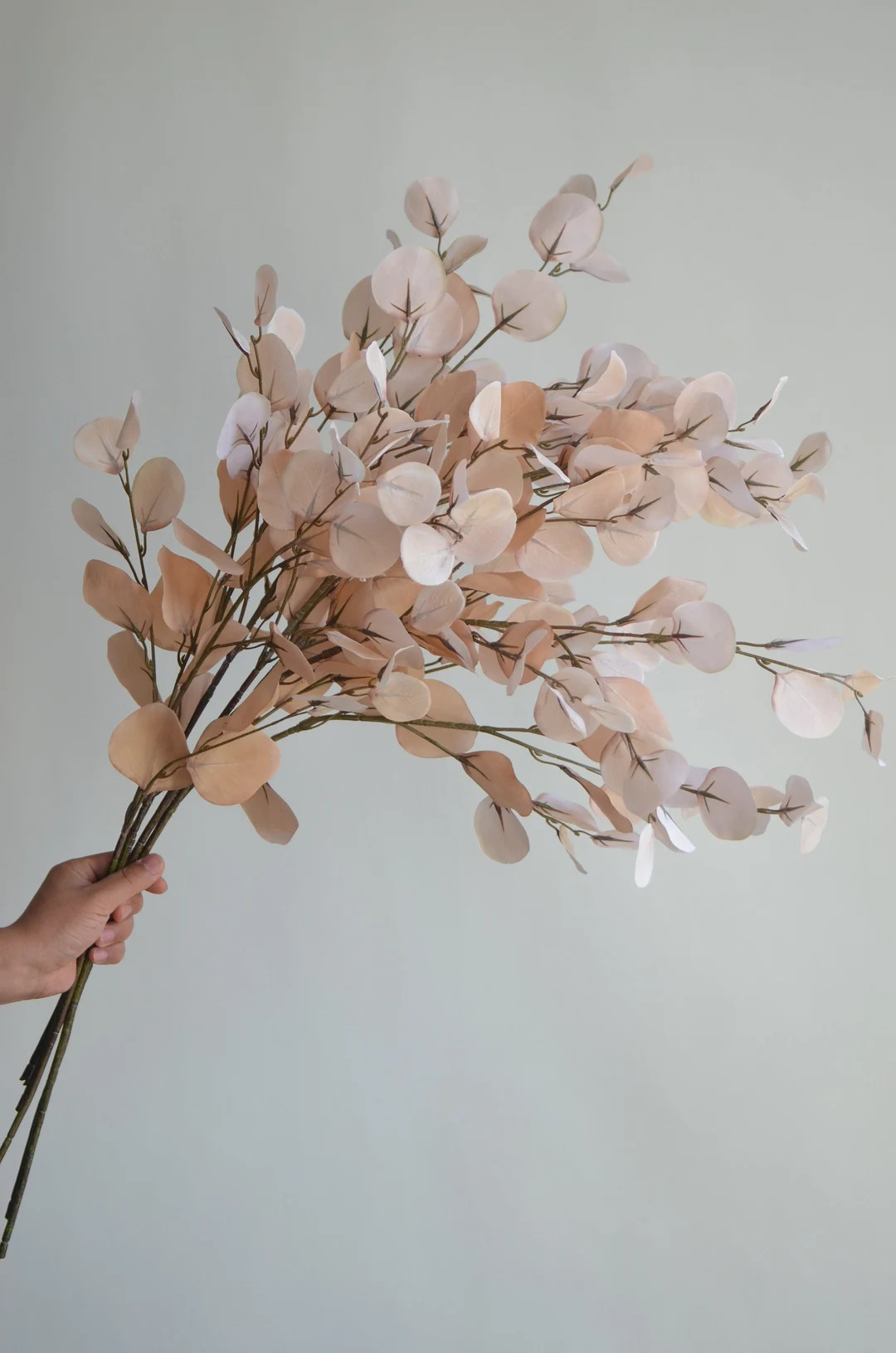 33" Artificial Eucalyptus Leaf Branch-beige/dark Ivory, Fall Foliage Autumn Winter Kitchen Decora... | Etsy (US)