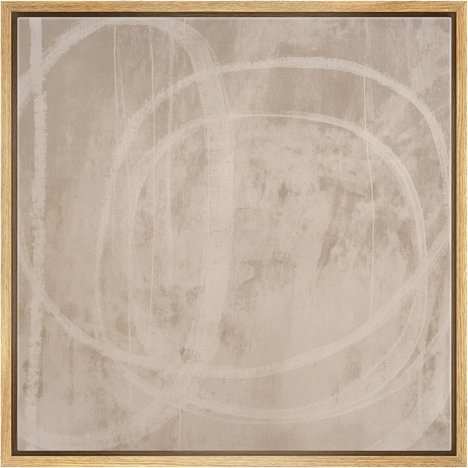 SIGNWIN Framed Canvas Print Wall Art Looped Line Neutral Abstract with Overlapping White Curves I... | Amazon (US)