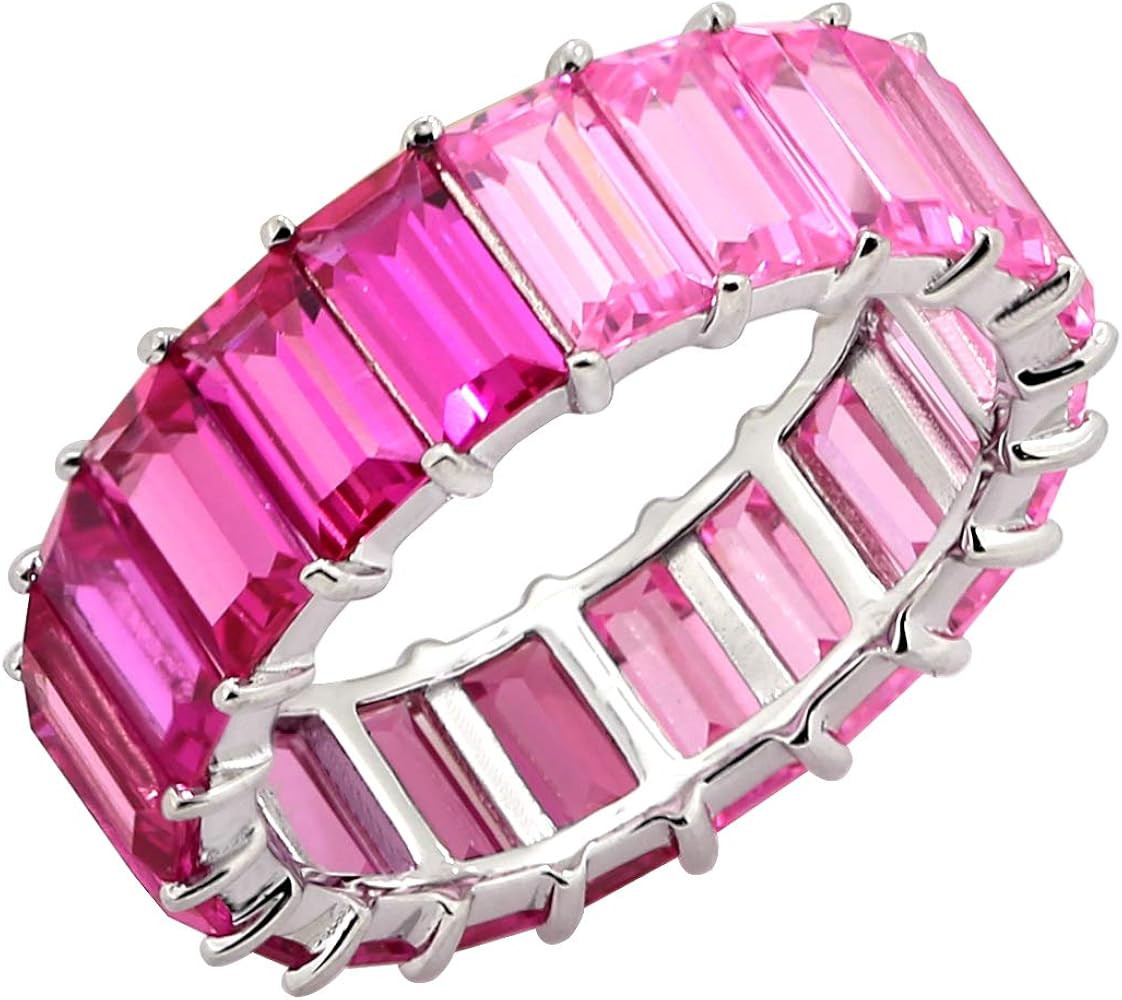 DIAMONBLISS Eternity Ring For Women 14K Yellow Gold, Rose Gold, Platinum Plated 925 Sterling Silv... | Amazon (US)