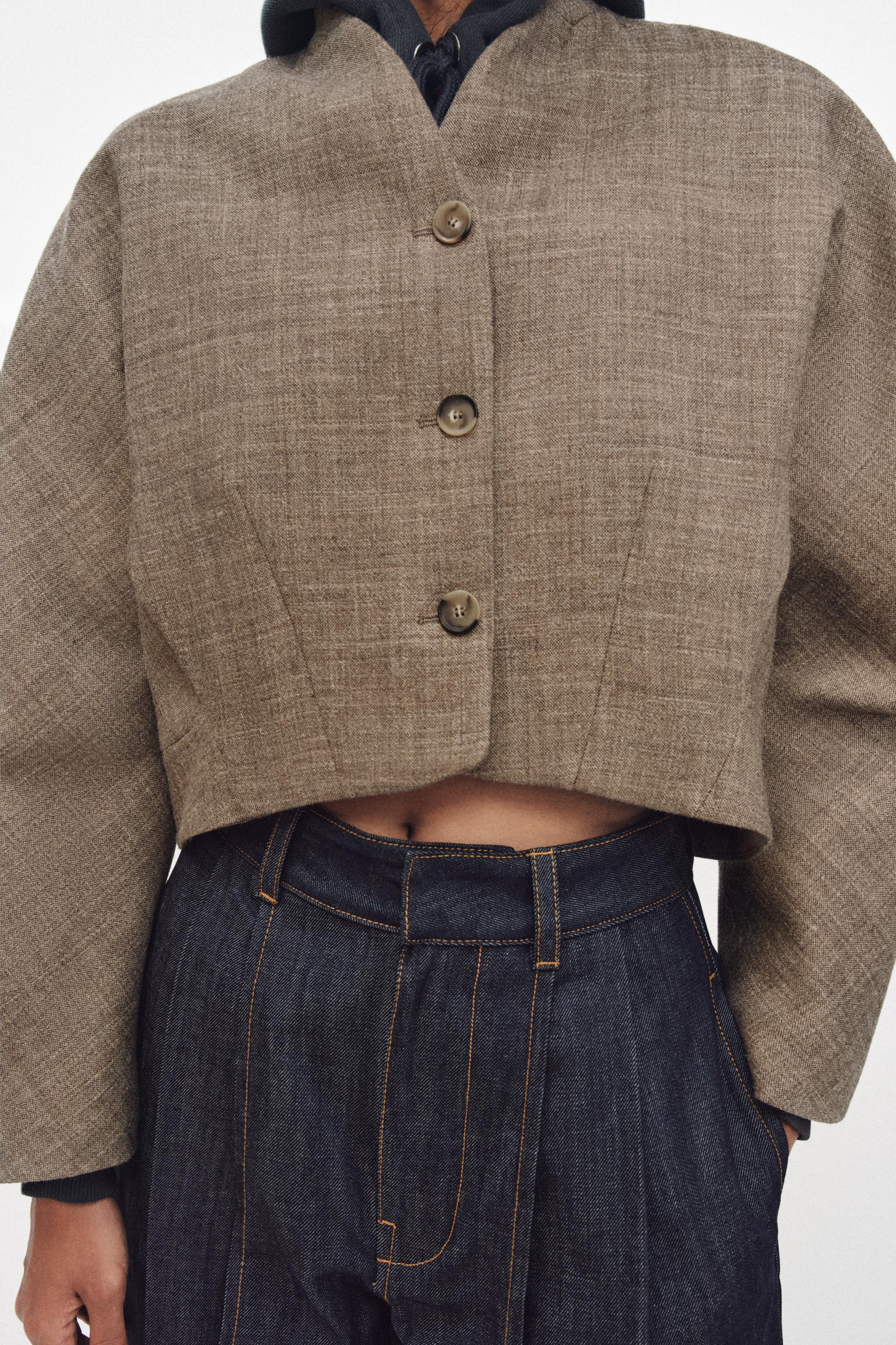 ZW COLLECTION WOOL BLEND CROPPED JACKET | Zara UK