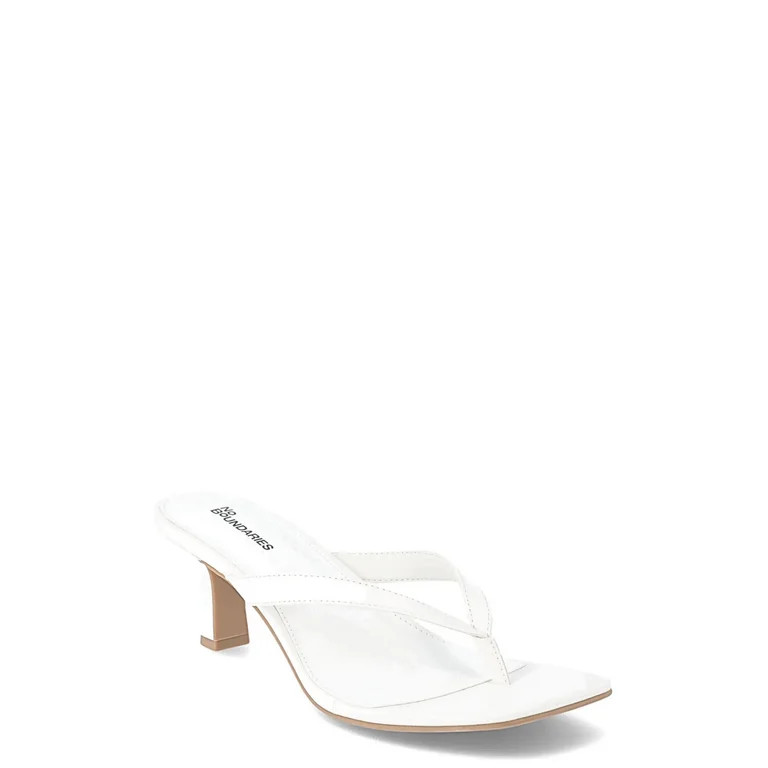 No Boundaries Women's Kitten Heel Thong Sandal | Walmart (US)