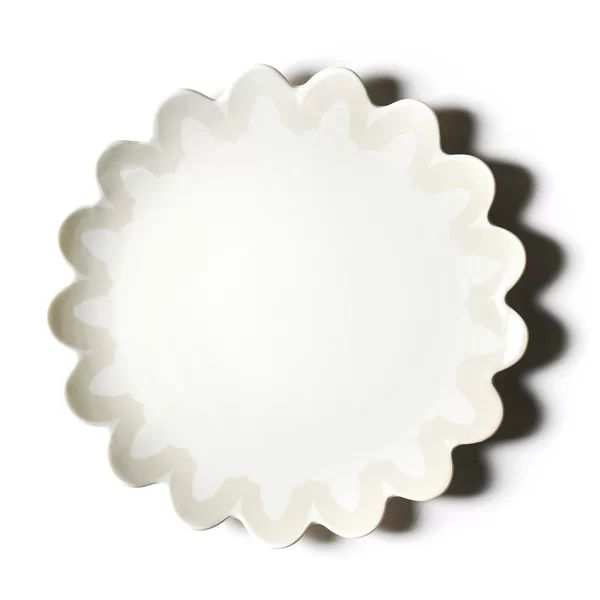 Ecru Arabesque Trim Scallop Edge Platter | Wayfair North America