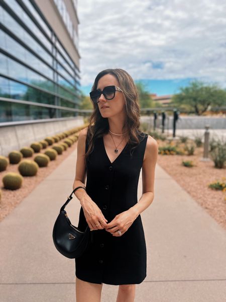 Black vest dress 🖤 I was very close to returning this but so many of you said I should keep it! Really glad I listened 🤗 

#LTKItBag #LTKSeasonal #LTKStyleTip