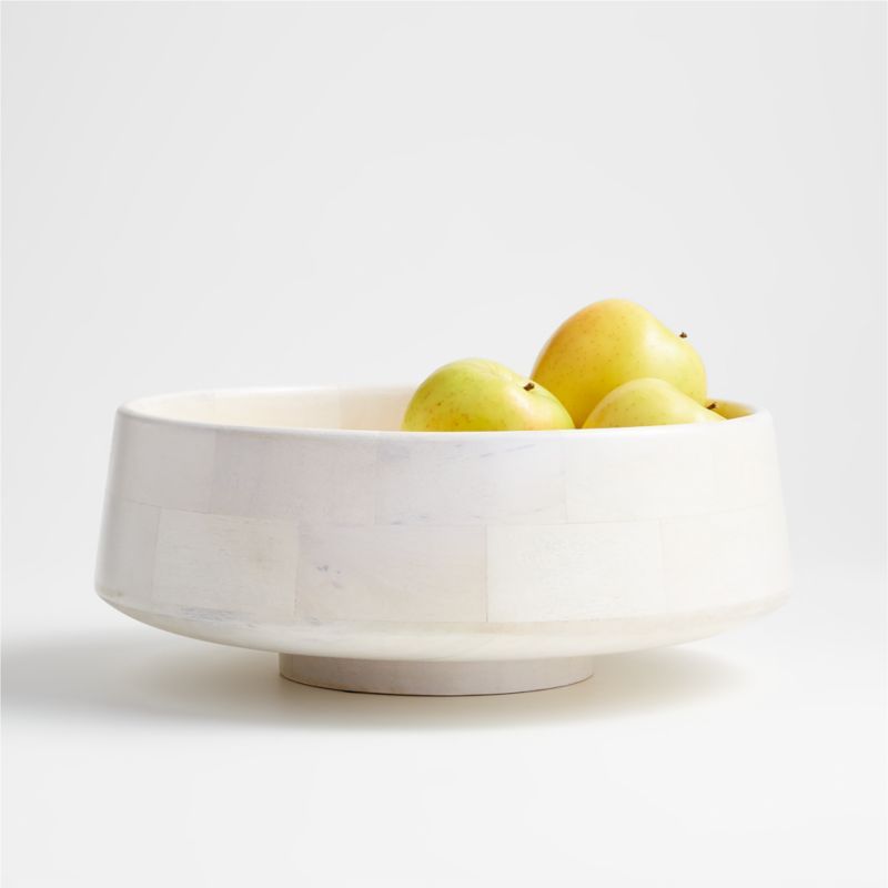 Katin White Wood Centerpiece Bowl + Reviews | Crate & Barrel | Crate & Barrel