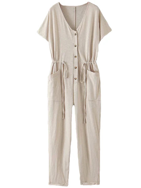 'Tamara' Tied Waist Jumpsuit With Pockets | Goodnight Macaroon